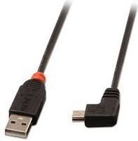 CABLE USB2 A TO MINI-B 0.5M/90 DEGREE 31970 LINDY hind ja info | Mobiiltelefonide kaablid | hansapost.ee