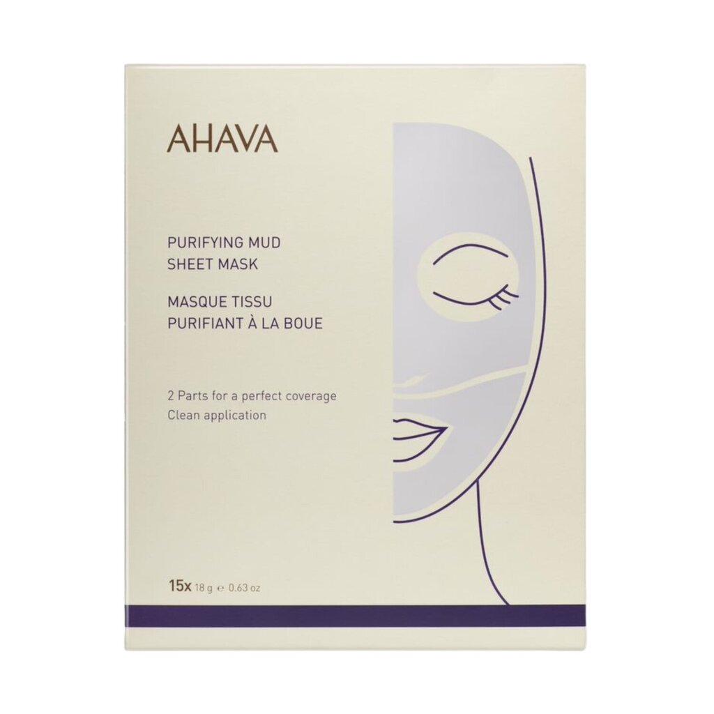 Puhastav silendav mask Ahava Purifying Mud Sheet Mask, 18 g hind ja info | Näomaskid ja silmamaskid | hansapost.ee