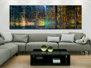 Pilt - Pond in the Forest (1 Part) Narrow 135x45 cm hind ja info | Seinapildid | hansapost.ee