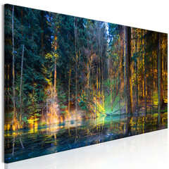 Pilt - Pond in the Forest (1 Part) Narrow 135x45 cm hind ja info | Seinapildid | hansapost.ee