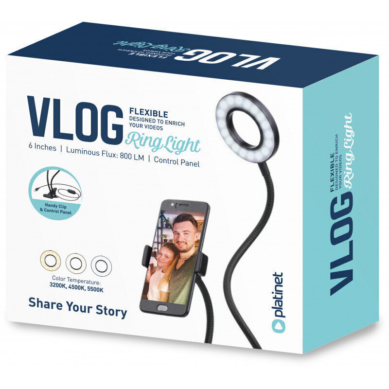 Platinet ringvalgusti PMRL3 Vlog LED Flexible hind ja info | Fotovalgustid, ringvalgustid ja fotostuudiod | hansapost.ee