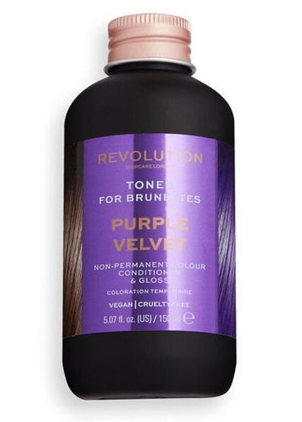 Poolpüsiv juuksevärv brünettidele Revolution Haircare London Tones For Brunettes, 150 ml, Purple Velvet hind ja info | Juuksevärvid | hansapost.ee