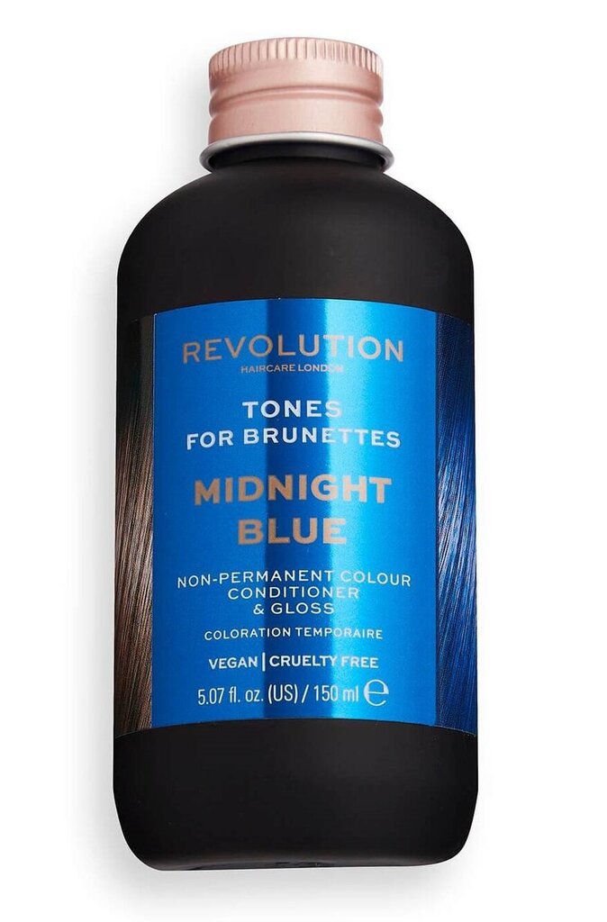 Poolpüsiv juuksevärv brünettidele Revolution Haircare London Tones For Brunettes, 150 ml, Midnight Blue hind ja info | Juuksevärvid | hansapost.ee