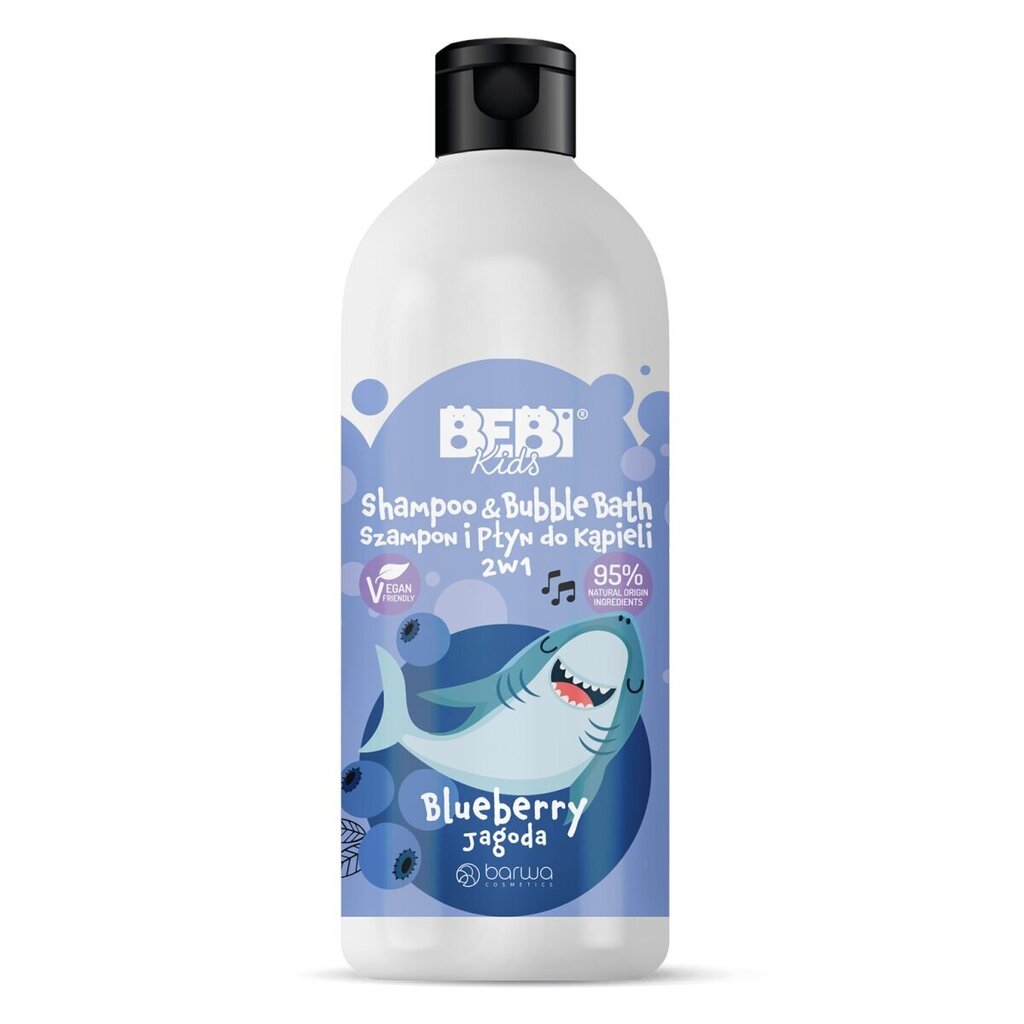 Šampoon ja vannilosjoon lastele Barwa Bebi Kids Shampoo & Bubble Bath 2in1 Blueberry, 500ml цена и информация | Laste ja ema kosmeetika | hansapost.ee