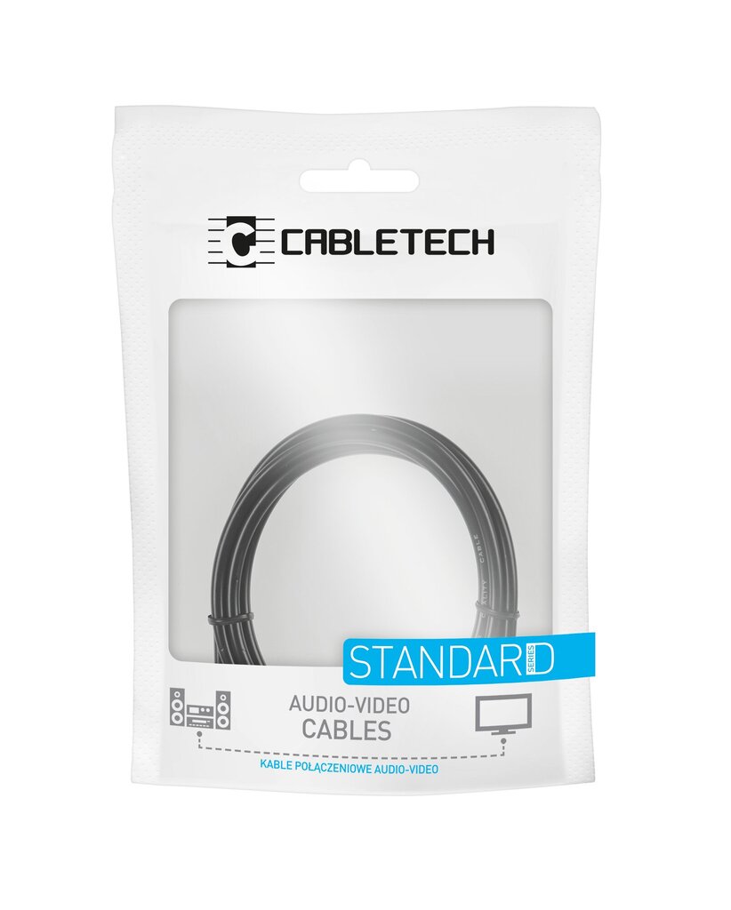 Cabletech Audio Cable 3.5 mm (M) -> 2 x RCA (M) 1.8m Black hind ja info | Juhtmed ja kaablid | hansapost.ee