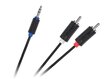 Cabletech Audio Cable 3.5 mm (M) -> 2 x RCA (M) 1.8m Black цена и информация | Juhtmed ja kaablid | hansapost.ee