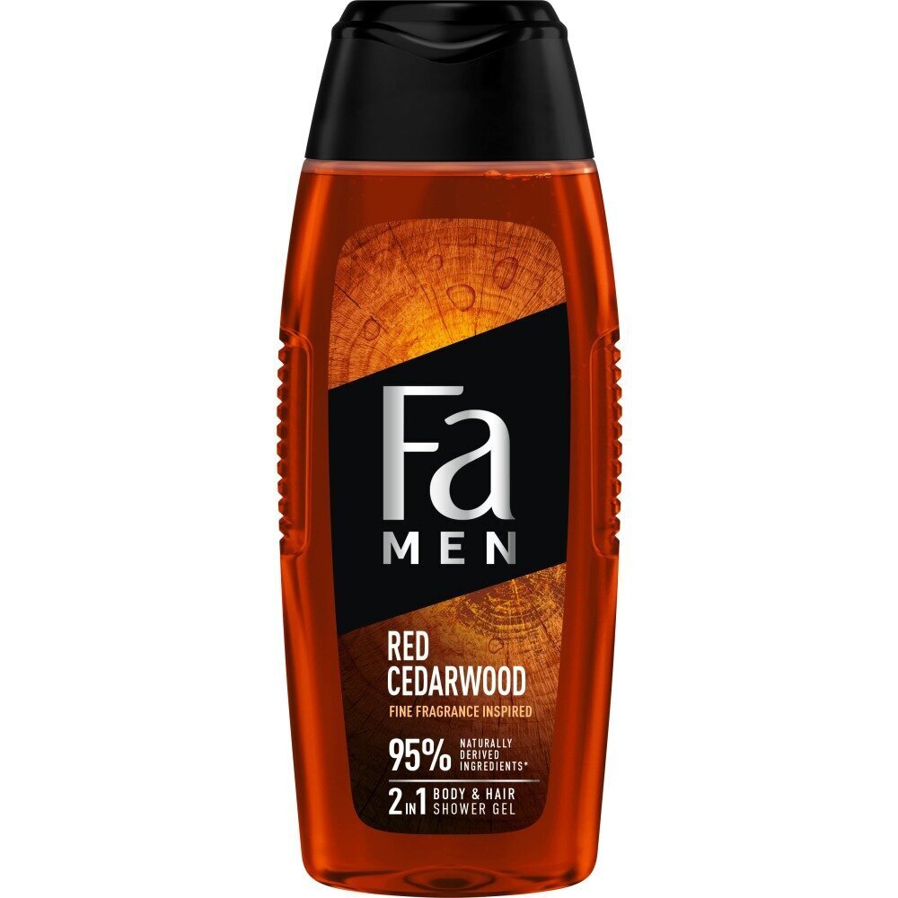 Dušigeel meestele Fa Men Body&Hair Shower Gel 2in1 Red Cedrawood, 400ml цена и информация | Dušigeelid, õlid | hansapost.ee