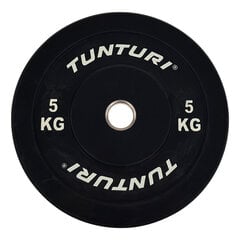 Tunturi Бамперный диск (блин) 5 кг черный цена и информация | Грузы, гантели, грифы | hansapost.ee