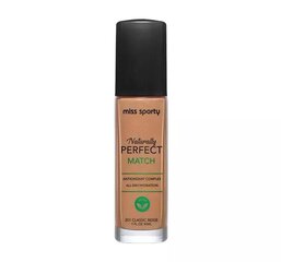 Niisutav jumestuskreem Miss Sporty Naturally Perfect Match 201 Classic Beige, 30ml hind ja info | Jumestuskreemid ja puudrid | hansapost.ee