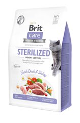 Brit Care Cat Grain-Free Sterilized Weight Control kassitoit 0,4kg hind ja info | Kassi kuivtoit ja kassikrõbinad | hansapost.ee