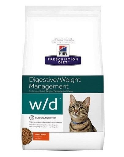 Hill's kuivtoit Feline Vet Diet w/d, 1,5 kg hind ja info | Kassi kuivtoit ja kassikrõbinad | hansapost.ee