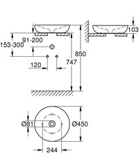 Pinnale paigaldatav valamu Grohe Essence Ceramic hind ja info | Vannitoa valamud, kraanikausid | hansapost.ee