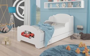 Lastevoodi Amadis Red Car 140x70cm madratsiga ja sahtliga цена и информация | Детские кровати | hansapost.ee