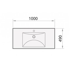 Valamu PAA Long Step 100x49 cm hind ja info | Vannitoa valamud, kraanikausid | hansapost.ee