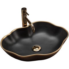 Valamu REA Pearl black/gold edge price and information | Bathroom sinks, washbasins | hansapost.ee