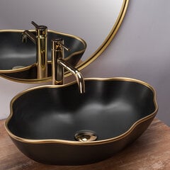 Valamu REA Pearl black/gold edge price and information | Bathroom sinks, washbasins | hansapost.ee