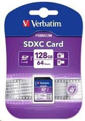 Mälukaart Verbatim (44025), 128GB, SD hind ja info | Verbatim Mobiiltelefonid, fotokaamerad, nutiseadmed | hansapost.ee