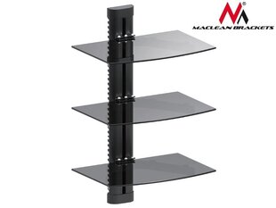 Maclean MC-664 3-Tier Wall Floating Glass Shelf Support DVD Console PS3 Xbox hind ja info | Teleri seinakinnitused ja hoidjad | hansapost.ee