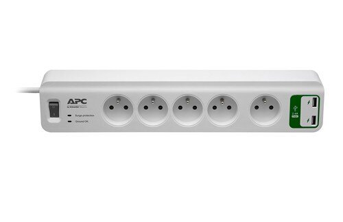 APC PM5U-FR Essential 5xFR riba + 2xUSB 5V, 2,4A laadija hind ja info | Pikendusjuhtmed | hansapost.ee