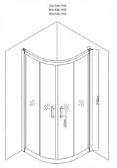 Полукруглая душевая кабина Mexen Rio, 70x70, 80x80,90x90, прозрачная цена и информация | Душевые кабины | hansapost.ee