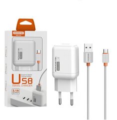 MAIN CHARGER 2A + CABLE TYPE MICRO WHITE SOMOSTEL 2100mAh USB-C SMS-A52 hind ja info | Laadijad mobiiltelefonidele | hansapost.ee
