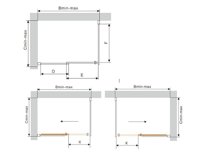 Dušikabiin Mexen Omega, 8 mm, 130x70,80,90,100, grey hind ja info | Dušikabiinid | hansapost.ee