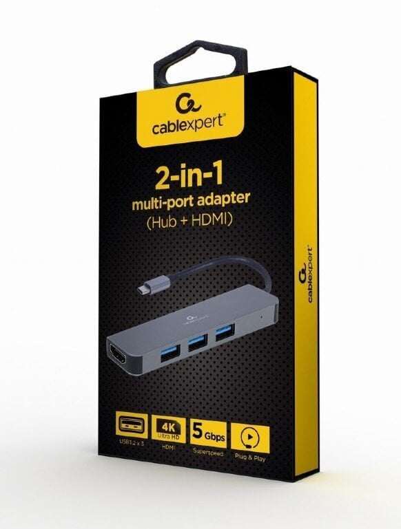 Gembird USB-C TO HDMI/USB3/2IN1 A-CM-COMBO2-01 цена и информация | USB adapterid ja jagajad | hansapost.ee