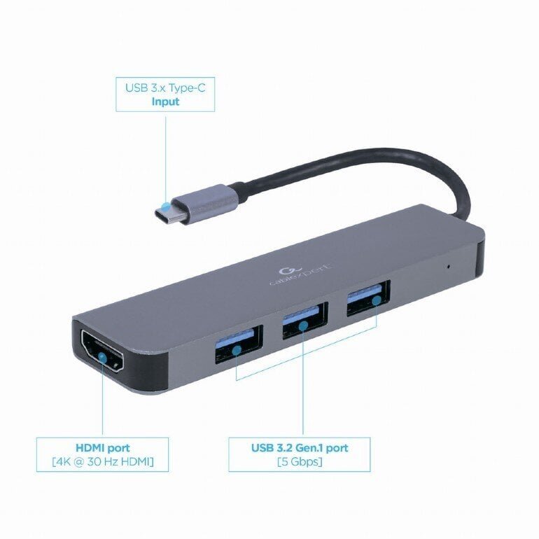 Gembird USB-C TO HDMI/USB3/2IN1 A-CM-COMBO2-01 цена и информация | USB adapterid ja jagajad | hansapost.ee
