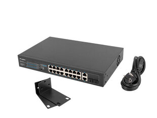 Lanberg Switch rack 19" POE+ 16x 100MB /2X COMBO GIGABIT ETHERNET 150W hind ja info | Võrgulülitid | hansapost.ee