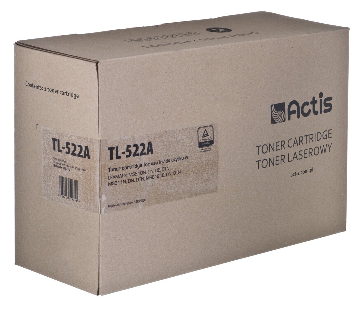 Actis TL-522A tooner (asendus Lexmark 52D2000; Supreme; 6000 lehekülge; must) hind ja info | Laserprinteri toonerid | hansapost.ee