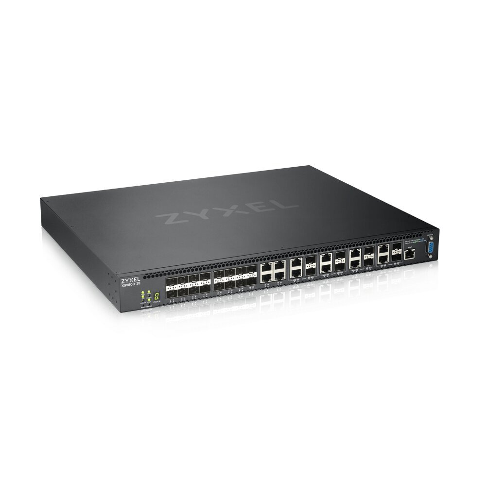 Zyxel XS3800-28 Managed L2+ 10G Ethernet (100/1000/10000) Black цена и информация | Võrgulülitid | hansapost.ee
