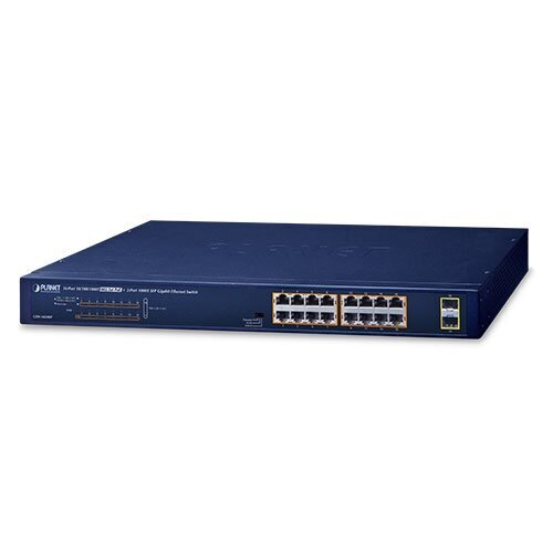 PLANET GSW-1820HP network switch Unmanaged Gigabit Ethernet (10/100/1000) Power over Ethernet (PoE) 1U Blue hind ja info | Võrgulülitid | hansapost.ee