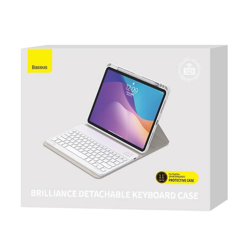 Baseus Brilliance case with keyboard for Ipad Pro 11 " white hind ja info | Tahvelarvuti ümbrised ja kaaned | hansapost.ee
