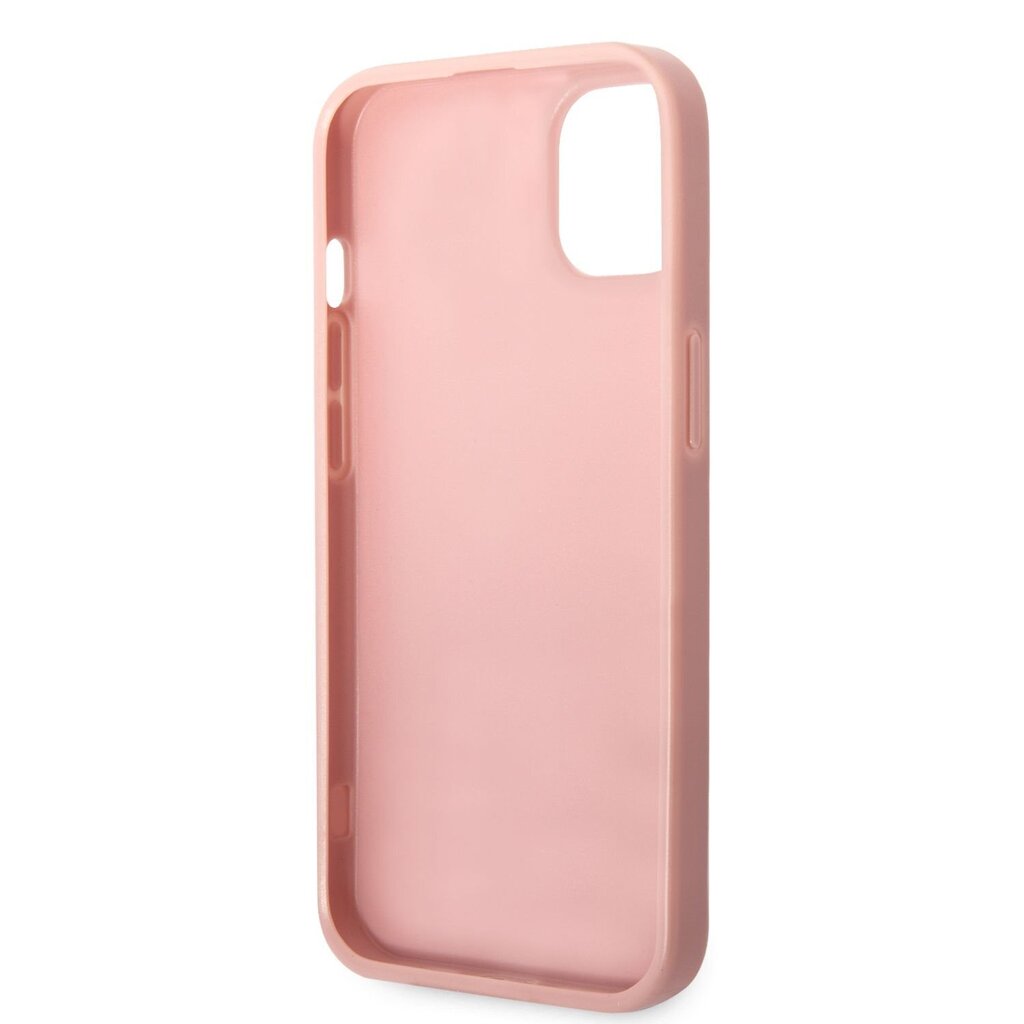 Guess PC/TPU Glitter Flakes Metal Logo Case for iPhone 14 Pink hind ja info | Telefonide kaitsekaaned ja -ümbrised | hansapost.ee