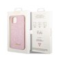 Guess PC/TPU Glitter Flakes Metal Logo Case for iPhone 14 Pink hind ja info | Telefonide kaitsekaaned ja -ümbrised | hansapost.ee