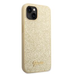 Guess PC/TPU Glitter Flakes Metal Logo Case для iPhone 14 Gold цена и информация | Чехлы для телефонов | hansapost.ee