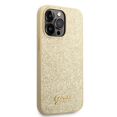 Guess PC/TPU Glitter Flakes Metal Logo Case for iPhone 14 Pro Gold price and information | Phone protective covers and cases | hansapost.ee