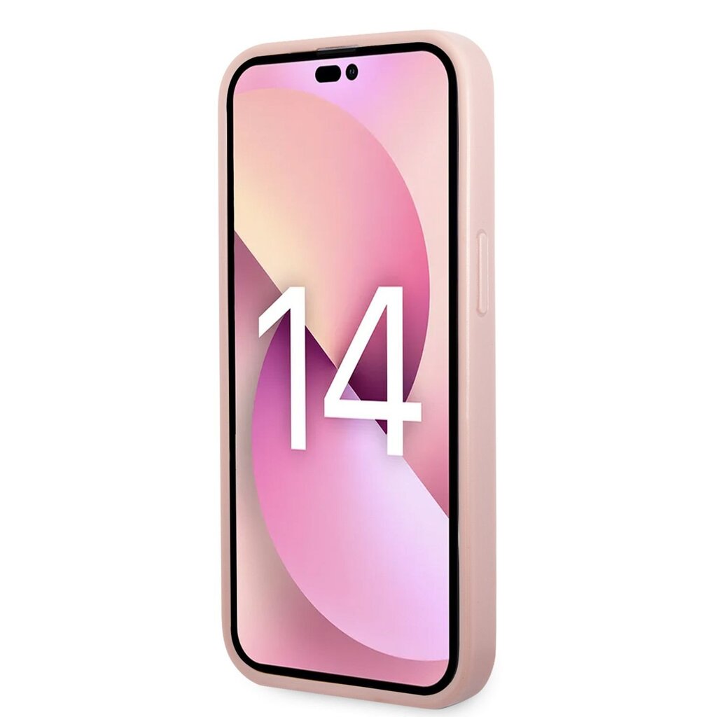 Guess PC/TPU Glitter Flakes Metal Logo Case for iPhone 14 Pro Max Pink цена и информация | Telefonide kaitsekaaned ja -ümbrised | hansapost.ee