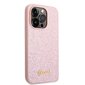 Guess PC/TPU Glitter Flakes Metal Logo Case for iPhone 14 Pro Max Pink hind ja info | Telefonide kaitsekaaned ja -ümbrised | hansapost.ee
