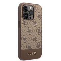 Guess 4G Stripe Case for iPhone 14 Pro Max Brown hind ja info | Telefonide kaitsekaaned ja -ümbrised | hansapost.ee