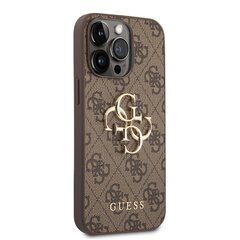Guess PU 4G Metal Logo Case for iPhone 14 Pro Brown hind ja info | Telefonide kaitsekaaned ja -ümbrised | hansapost.ee
