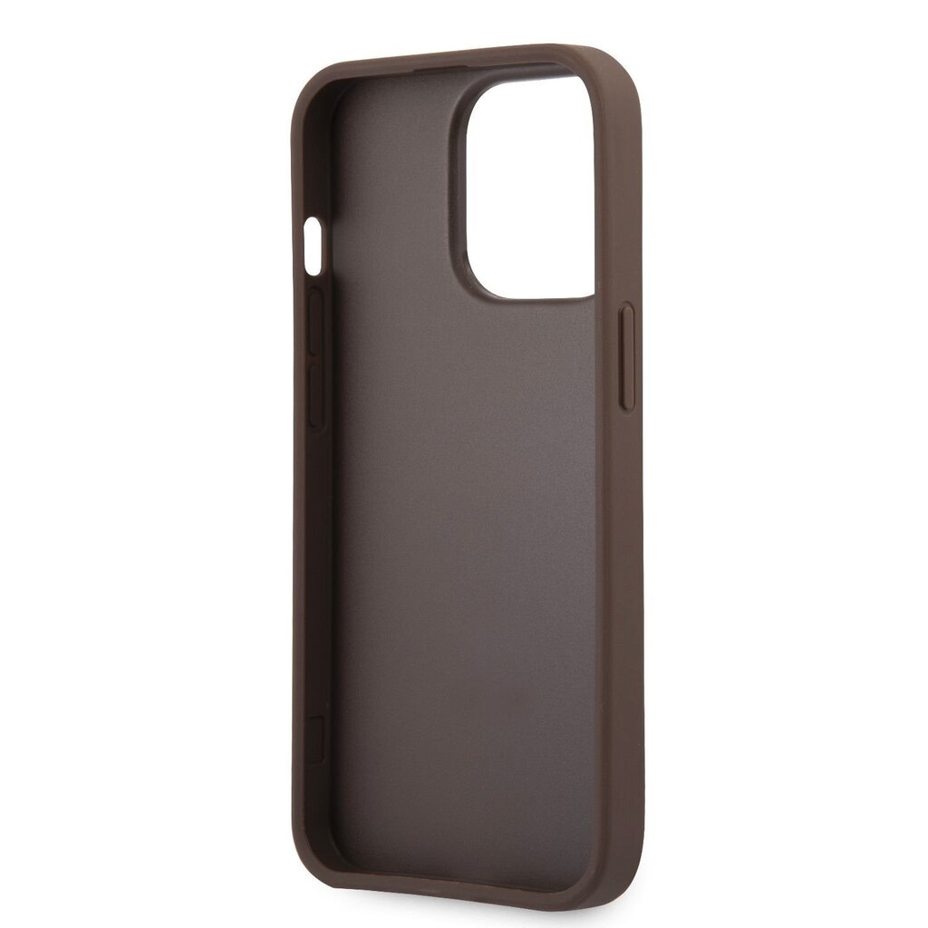 Guess PU 4G Metal Logo Case for iPhone 14 Pro Max Brown hind ja info | Telefonide kaitsekaaned ja -ümbrised | hansapost.ee