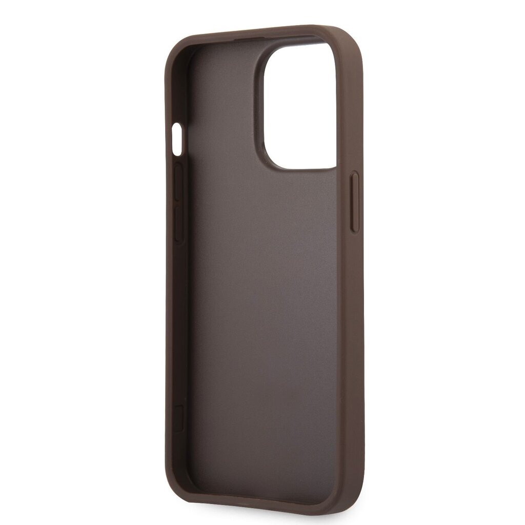 Guess PU 4G Metal Logo Case for iPhone 14 Pro Max Brown цена и информация | Telefonide kaitsekaaned ja -ümbrised | hansapost.ee