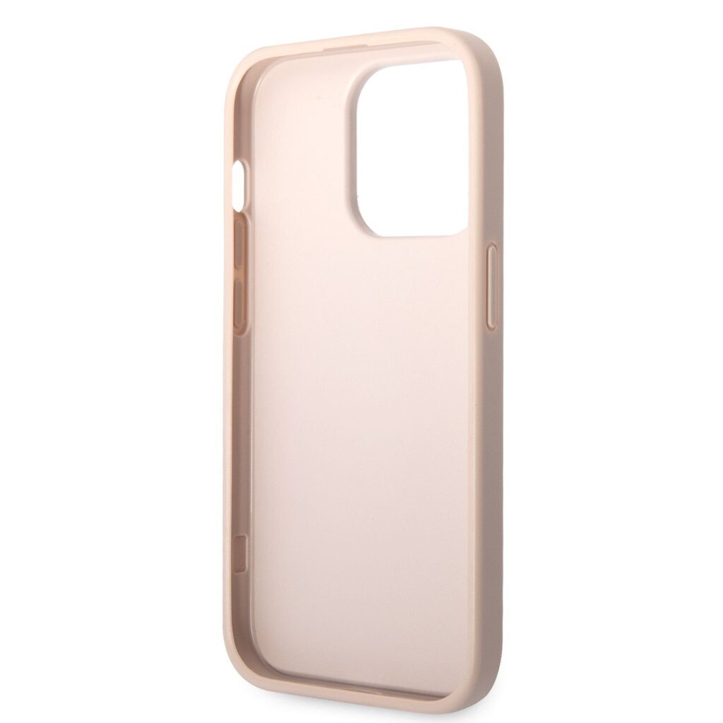 Guess PU 4G Metal Logo Case for iPhone 14 Pro Pink цена и информация | Telefonide kaitsekaaned ja -ümbrised | hansapost.ee