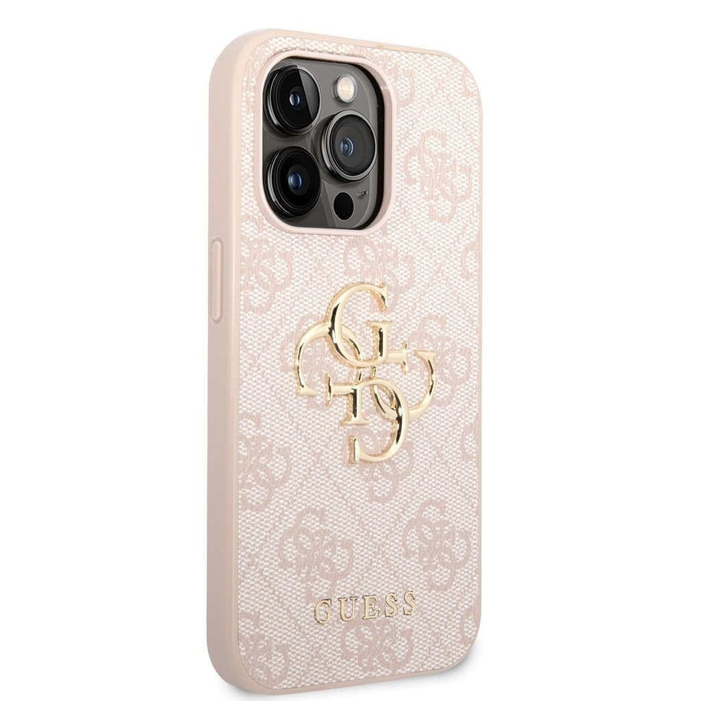 Guess PU 4G Metal Logo Case for iPhone 14 Pro Pink цена и информация | Telefonide kaitsekaaned ja -ümbrised | hansapost.ee