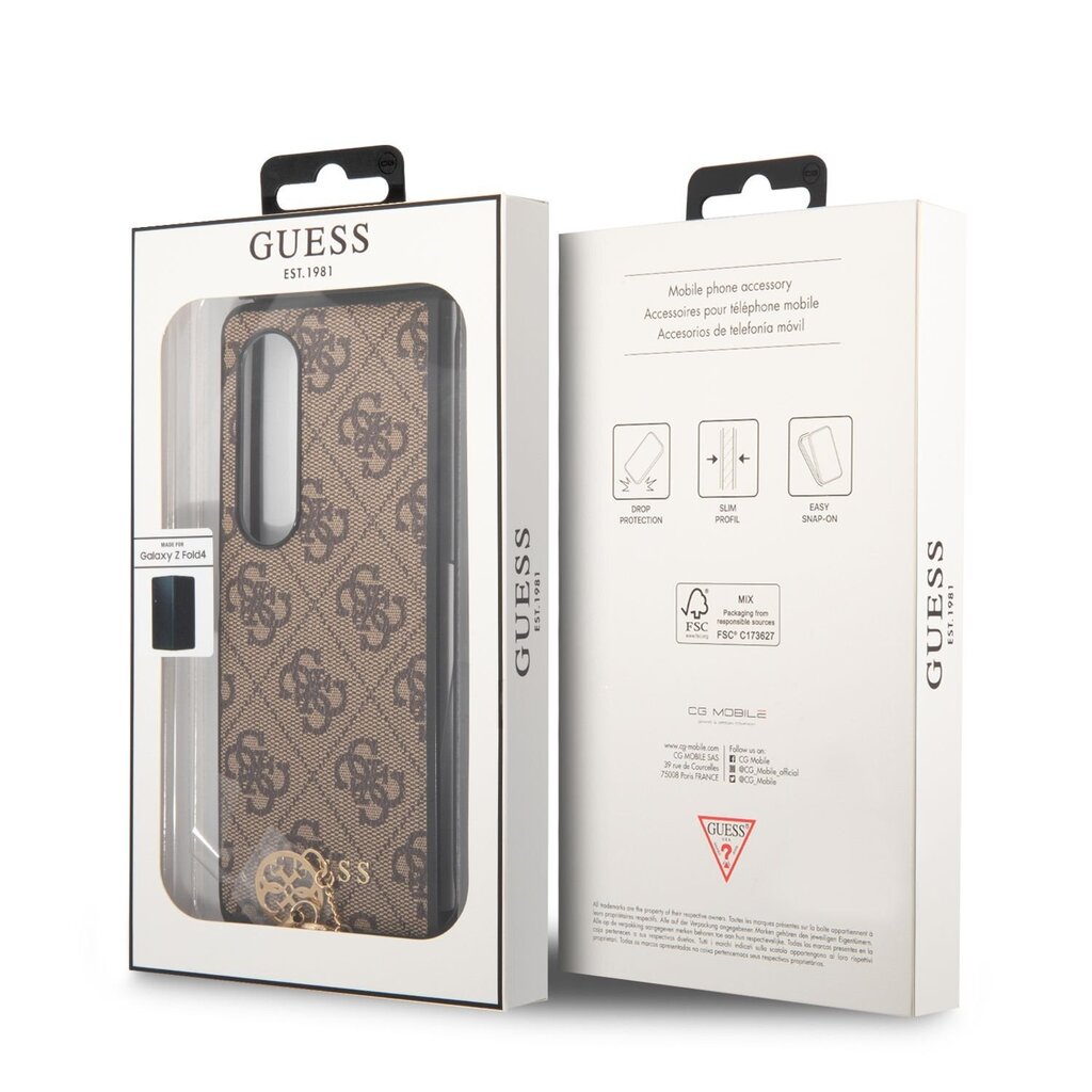 Guess 4G Charms Case for Samsung Galaxy Z Fold 4 Brown цена и информация | Telefonide kaitsekaaned ja -ümbrised | hansapost.ee