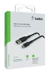 Belkin Kaabel USB-A Micro USB PVC 1m must hind ja info | Mobiiltelefonide kaablid | hansapost.ee