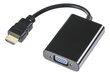 Deltaco, HDMI/VGA, 0.2 m цена и информация | USB adapterid ja jagajad | hansapost.ee