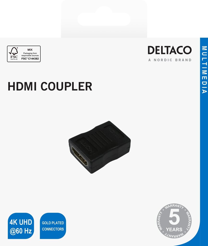 Deltaco adapter HDMI, 4K UHD, HDMI-12-K цена и информация | USB adapterid ja jagajad | hansapost.ee