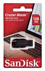 Накопитель данных Sandisk Flashdrive Cruzer Blade 128 ГБ USB 2.0, черный/красный цена и информация | USB накопители данных | hansapost.ee